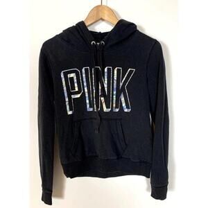 Victoria's Secret PINK Black Hoodie Size Small